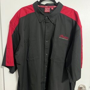 New Indian Motorcycle Men's Black and Red Casual Button Down Shirt